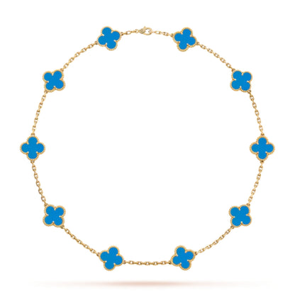KLEEBLATT | 10 Motive Blau Halskette