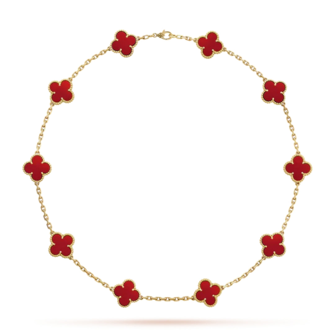 KLEEBLATT | 10 Motive Rote Halskette