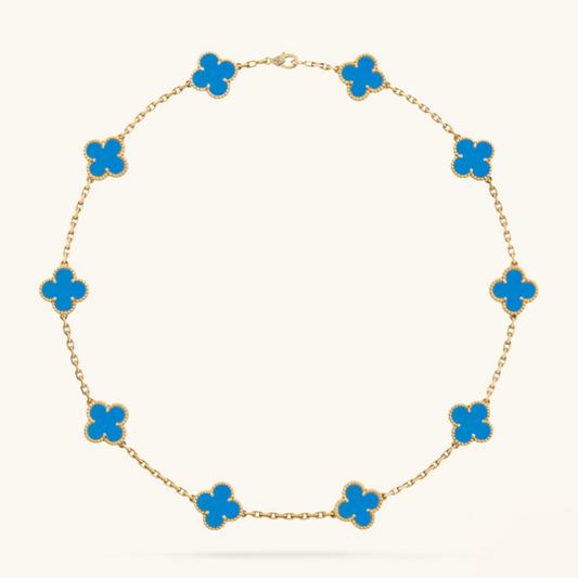 KLEEBLATT | 10 Motive Blau Halskette