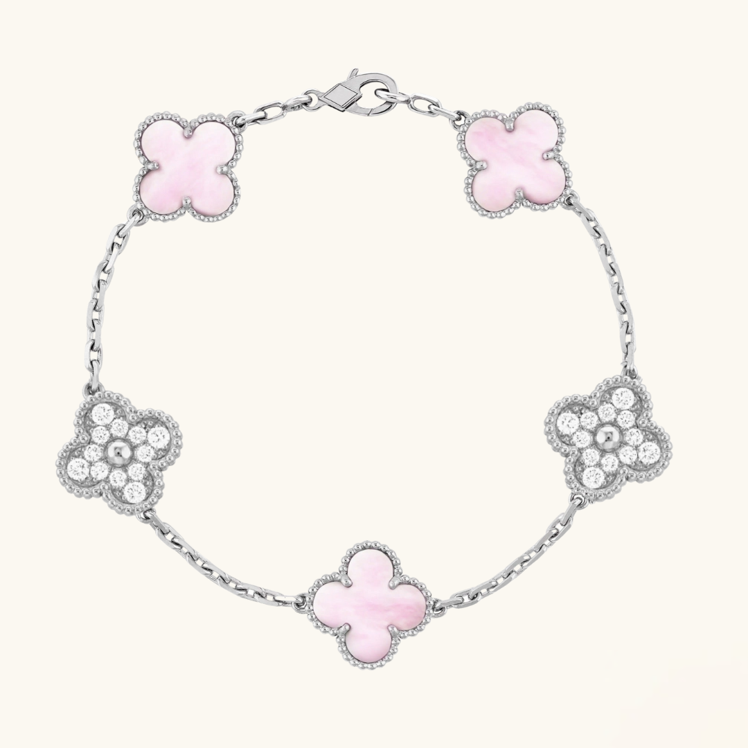 KLEEBLATT | Pink/Silber Armband Prestige