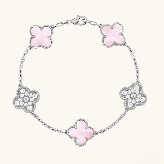 KLEEBLATT | Pink/Silber Armband Prestige