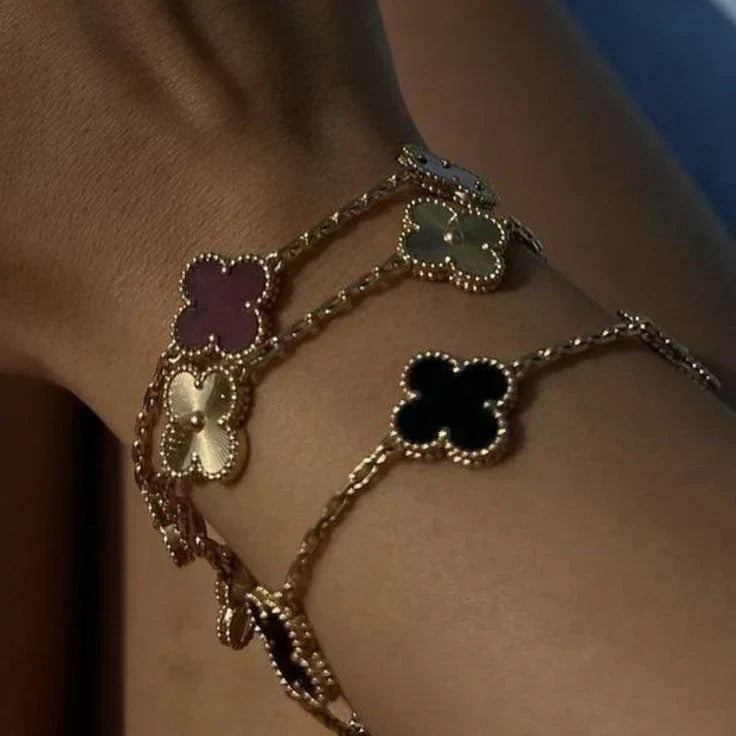 KLEEBLATT | Schwarzes/Silbernes Armband