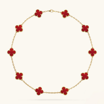 KLEEBLATT | 10 Motive Rote Halskette