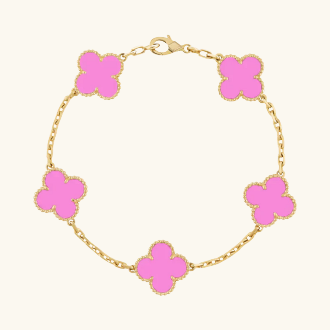 KLEEBLATT | Golden Neon Pink Armband