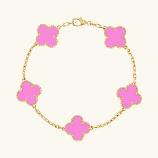 KLEEBLATT | Golden Neon Pink Armband