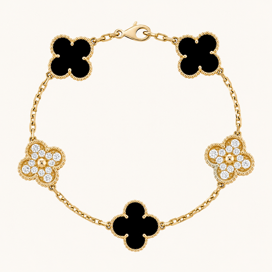 KLEEBLATT | Golden Schwarz Armband Prestige