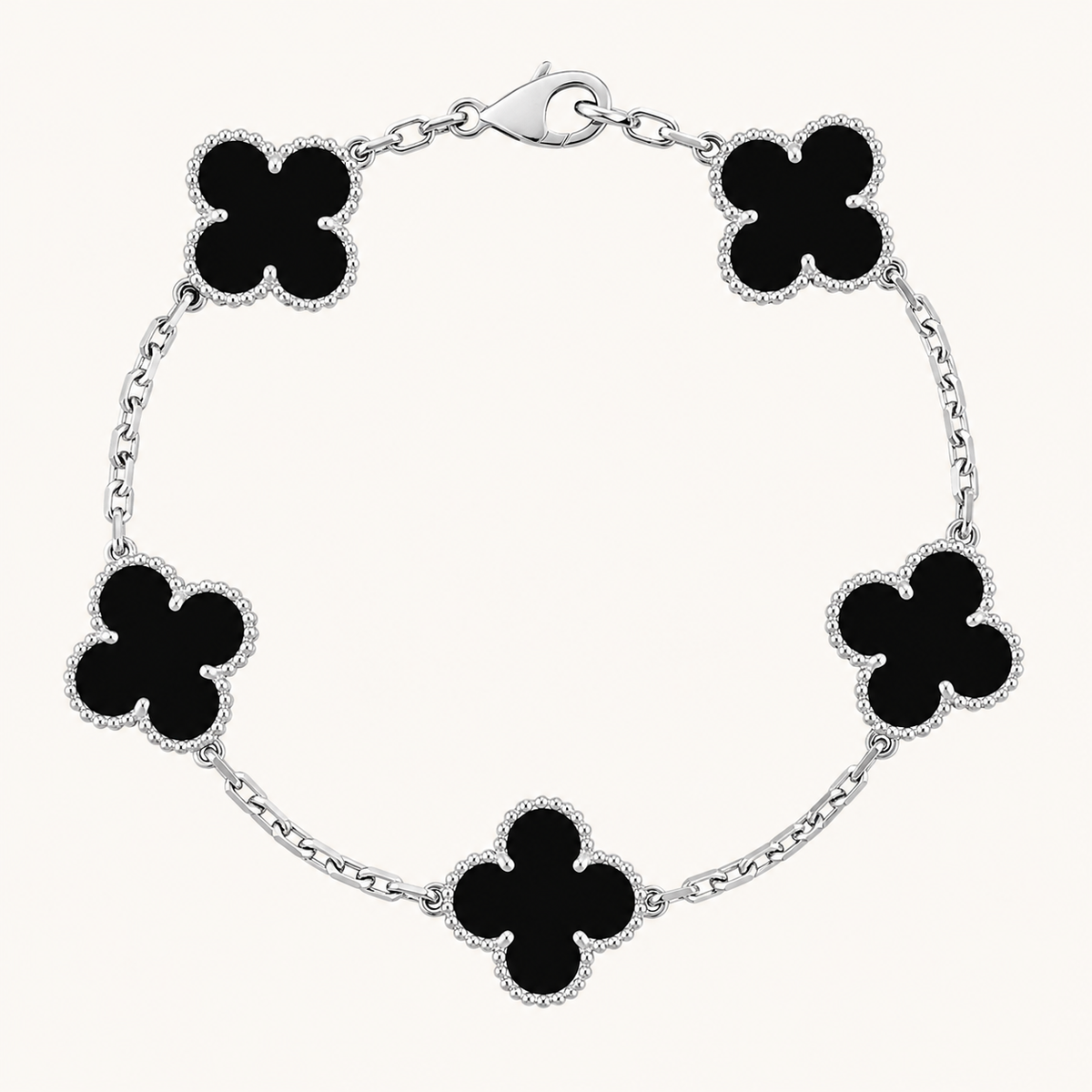 KLEEBLATT | Schwarzes/Silbernes Armband