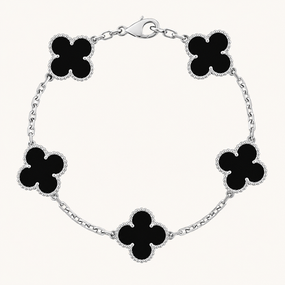 KLEEBLATT | Schwarzes/Silbernes Armband