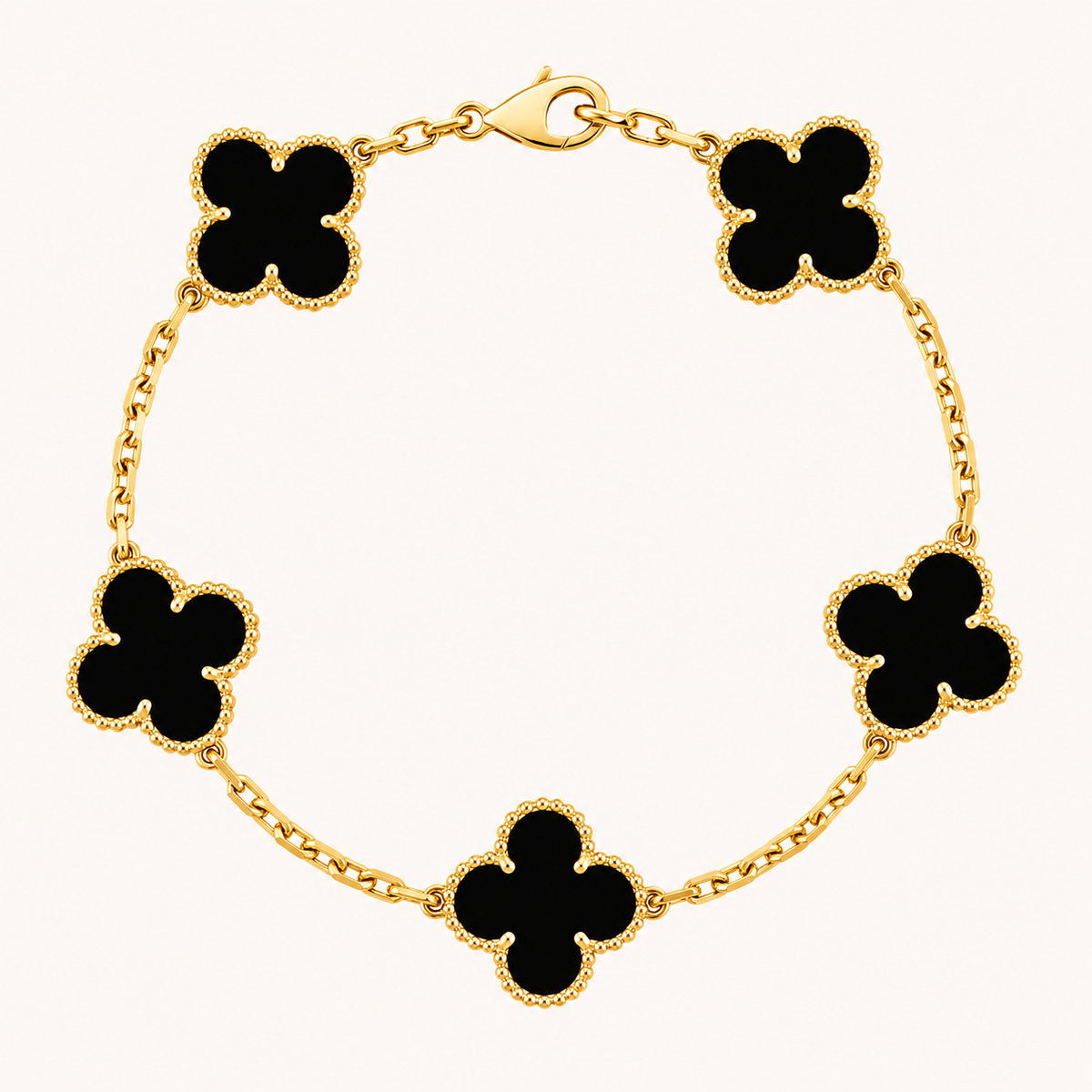 KLEEBLATT | Schwarzes/Silbernes Armband