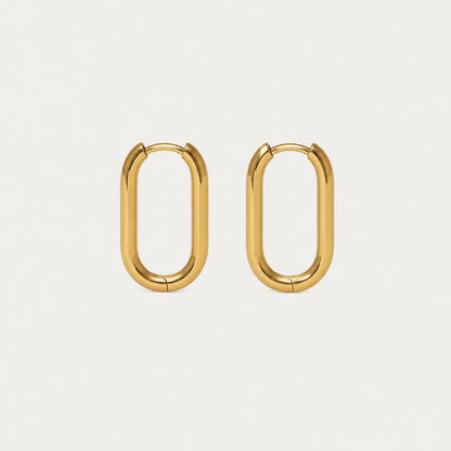 Signatur Oval Hoop Ohrringe