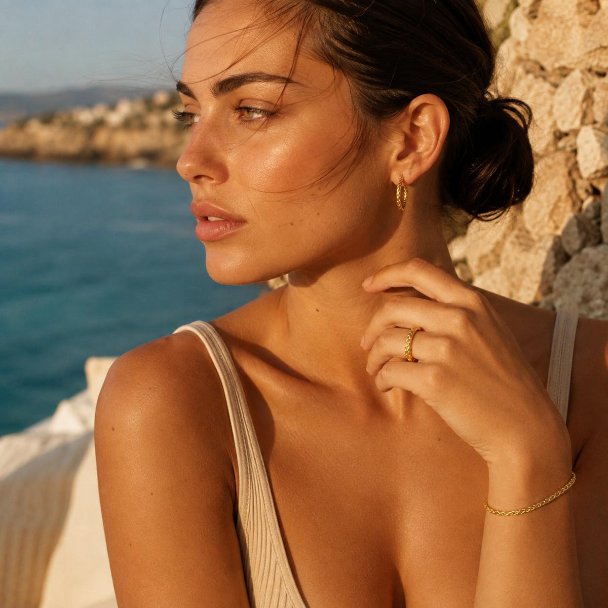 Skulptierter Twist Goldring
